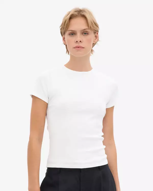 Colorful Standard Organic Rib SS T-Shirt Optical White Damen Shirt weiß